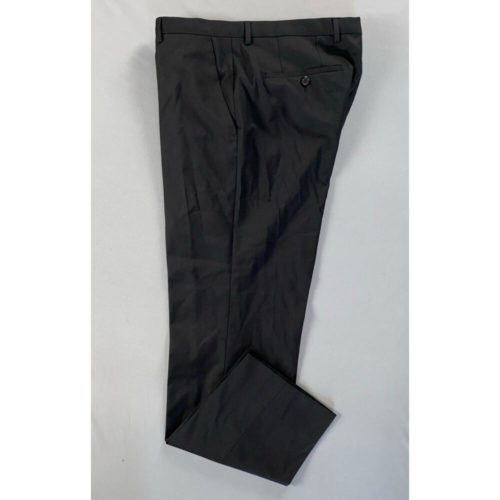 Hugo Boss The Jam75/Sharp3 Flat Front Wool Dress Pants. Black, 38R (33X30). EUC!